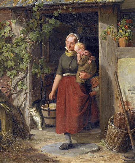 Adolph Heinrich Richter A young wine grower and her children